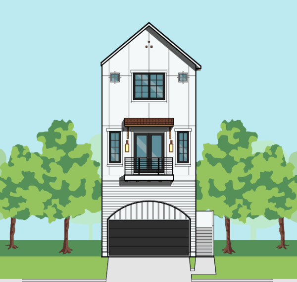 Three Story Townhome Plan F3129 A2.1