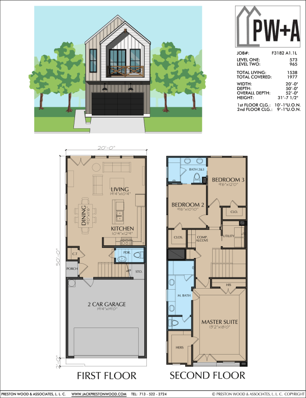 Two Story Home Plan F3182 A1.1