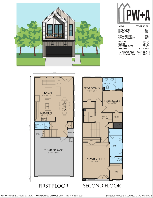 Two Story Home Plan F3182 A1.1