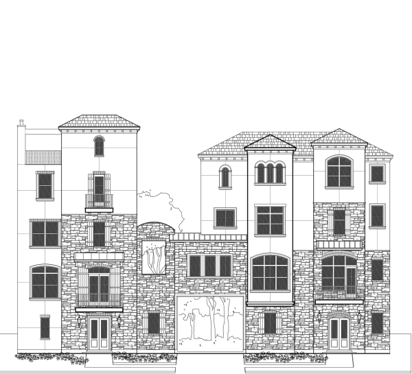 4 1/2 Story Duplex Townhome Plan E3094
