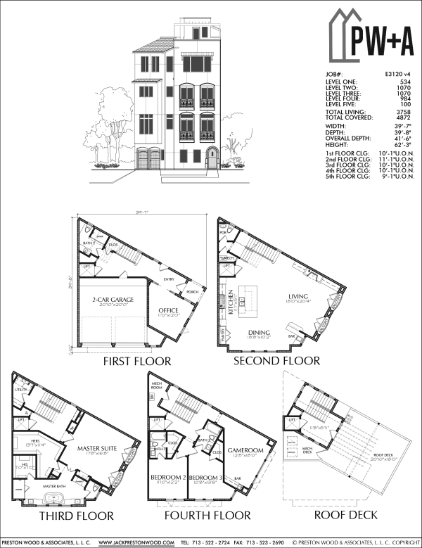 4 1/2 Story Townhome Plan E3120
