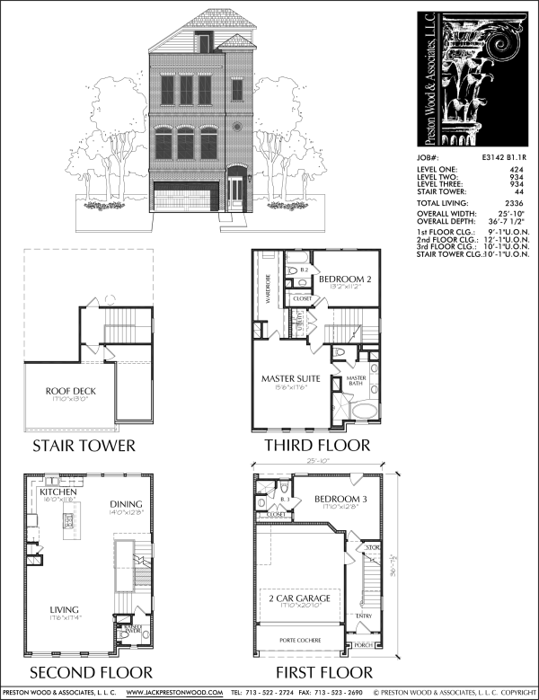 3 1/2 Story Townhome Plan E3142 B1