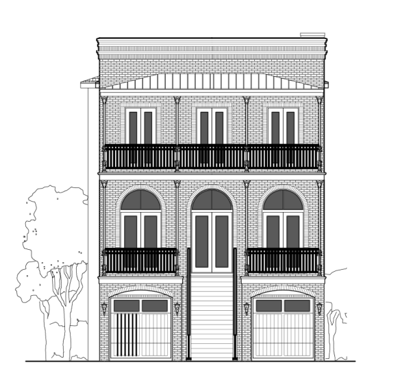Three Story Urban Home Plan E3158