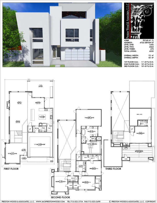 2 1/2 Story Urban Home Plan E3160