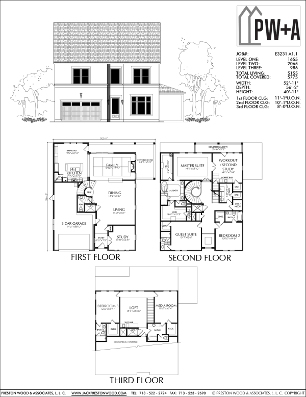 2 1/2 Story Urban Home Plan E3231