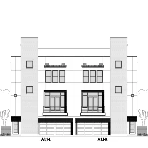 3 1/2 Story Duplex Townhome Plan E3279 A1.1