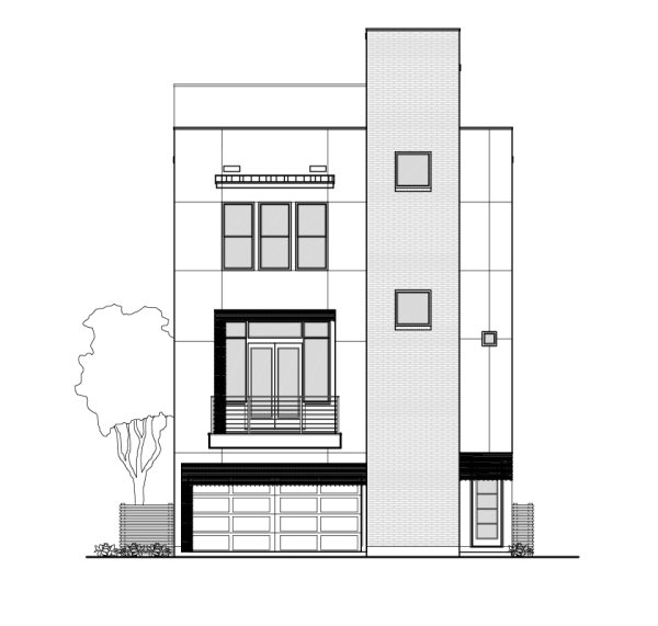 3 1/2 Story Townhome Plan E3279 A1.1
