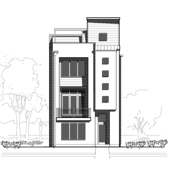 3 1/2 Story Townhome Plan E3290 B1.1