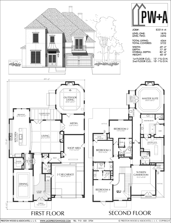 Two Story Urban Home Plan E3314