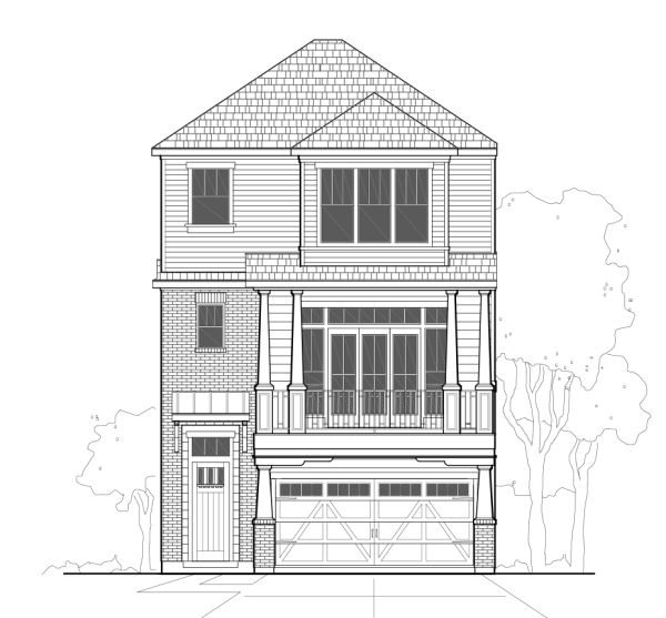 Three Story Townhome Plan E4070 A1.1