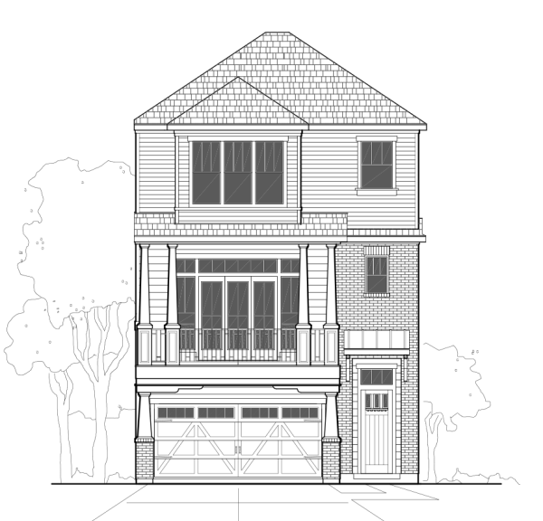Three Story Townhome Plan E4070 A1.1