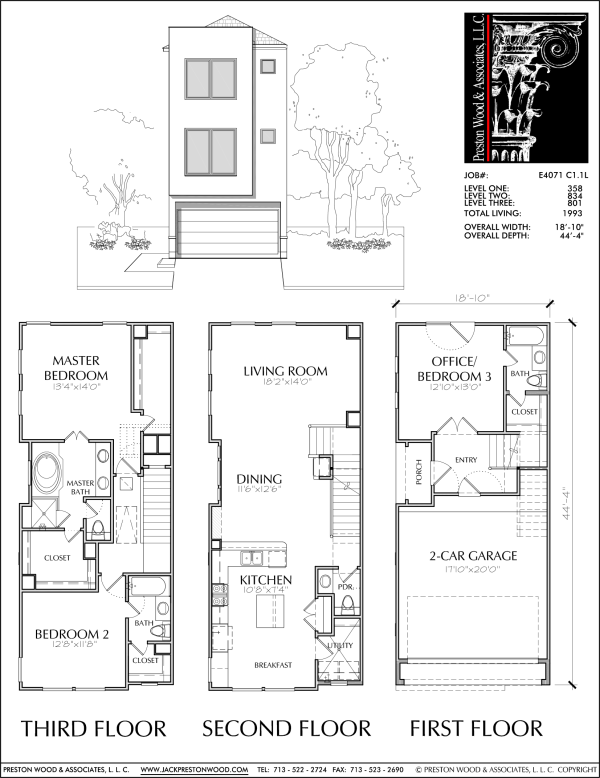 Three Story Townhome Plan E4071 C1.1