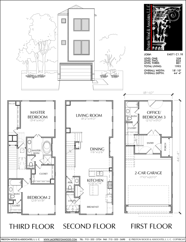 Three Story Townhome Plan E4071 C1.1