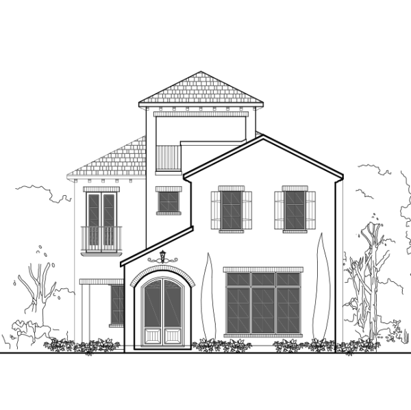 2 1/2 Story Urban Home Plan E4123