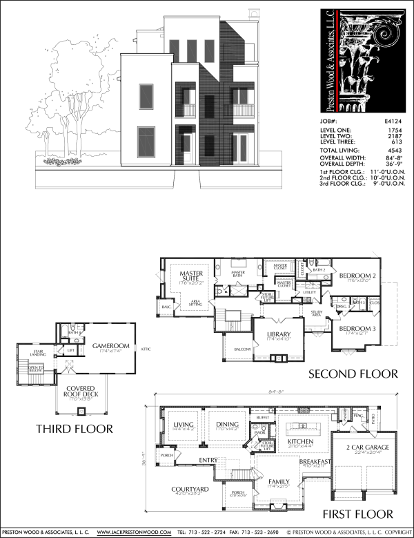 2 1/2 Story Urban Home Plan E4124