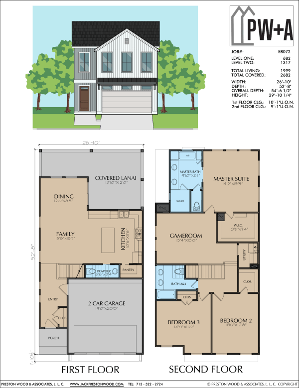 Two Story Townhome Plan E8072
