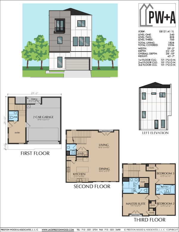 Three Story Townhome Plan E8121 A1