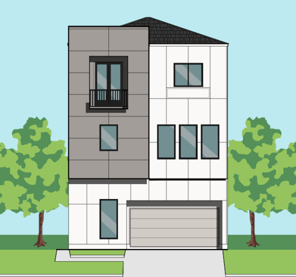 Three Story Townhome Plan E8121 A1