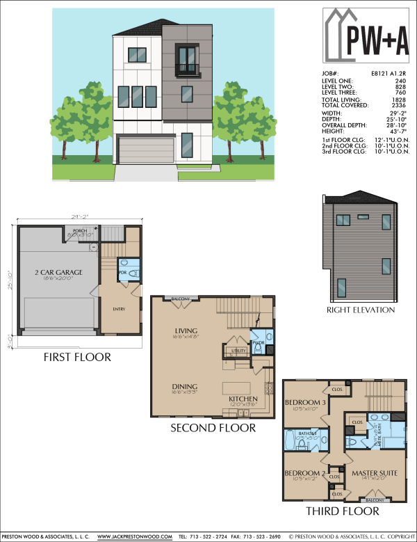 Three Story Townhome Plan E8121 A1