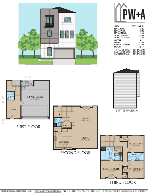 Three Story Townhome Plan E8121 A1