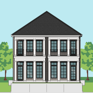Two Story Duplex Townhome Plan E9124