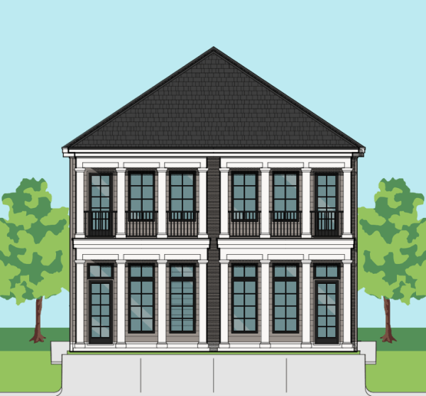 Two Story Duplex Townhome Plan E9124