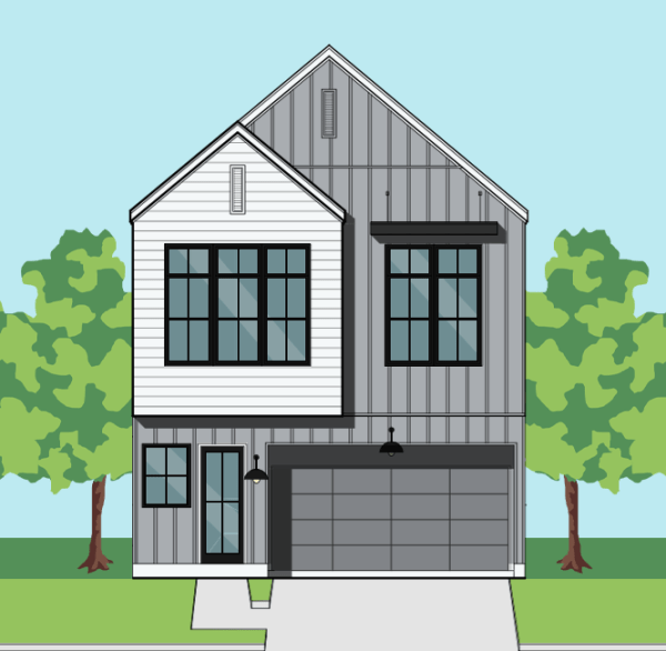 Two Story Townhome Plan E9156 B1.1