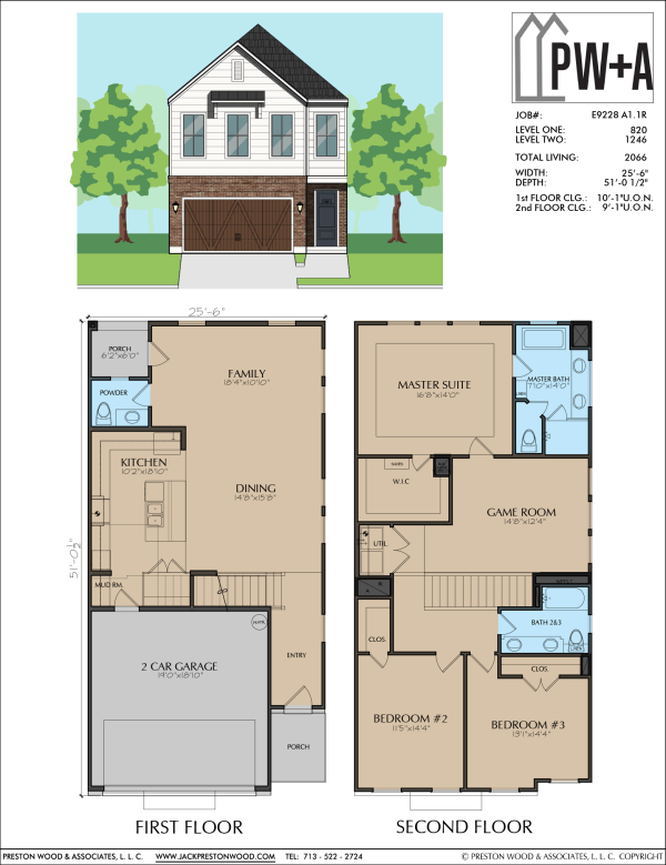 Two Story Townhome Plan E9228 A1