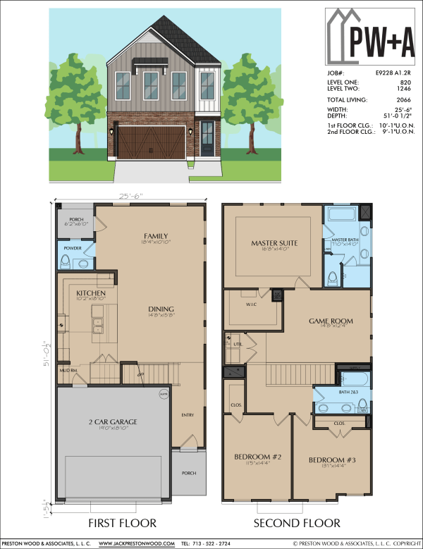 Two Story Townhome Plan E9228 A1
