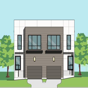 Two Story Duplex Townhome Plan F3097