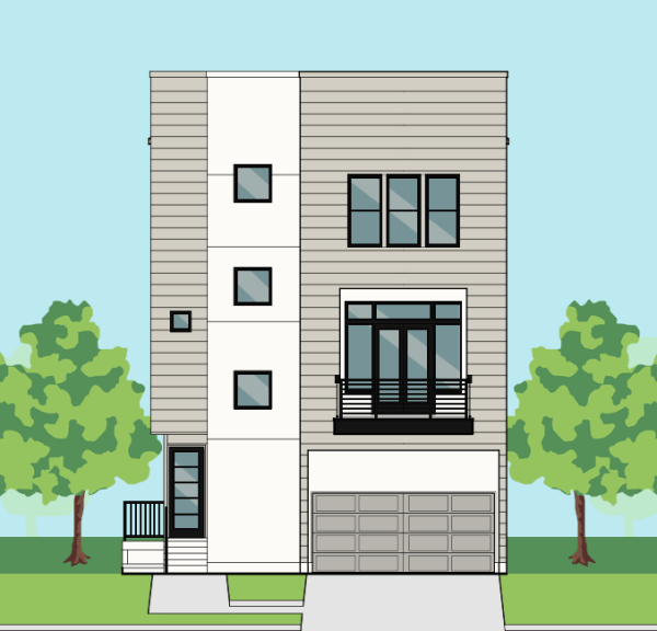 Three Story Townhome Plan F3134 B1