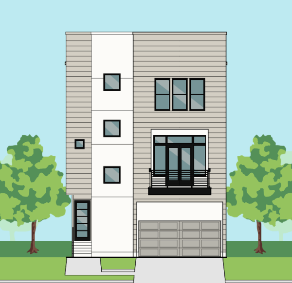 Three Story Townhome Plan F3134 B1
