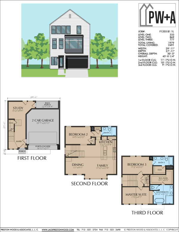 Three Story Townhome Plan F1203 B1.1