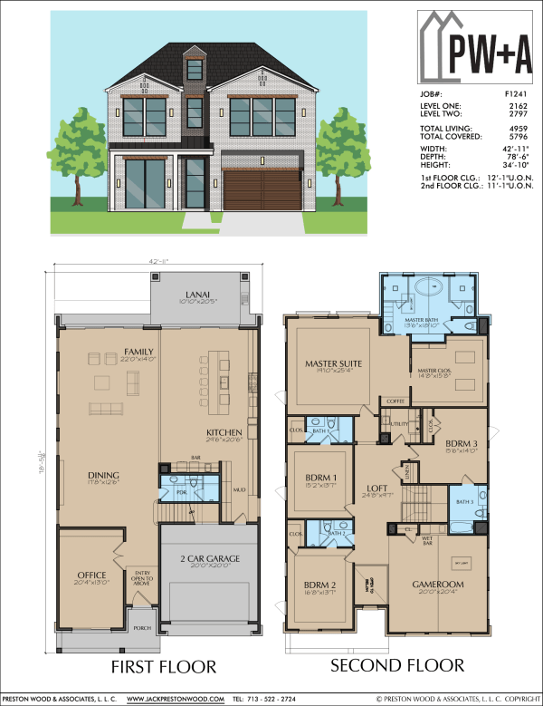 Two Story Urban Home Plan F1241