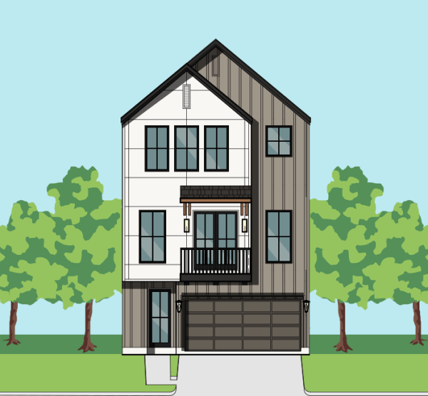 Three Story Townhome Plan F1273 A1.2
