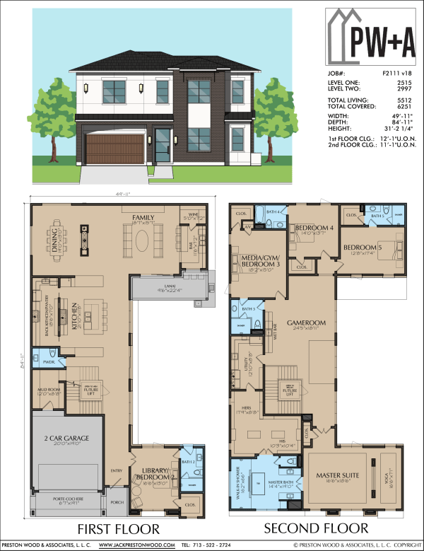 Two Story Urban Home Plan F2111
