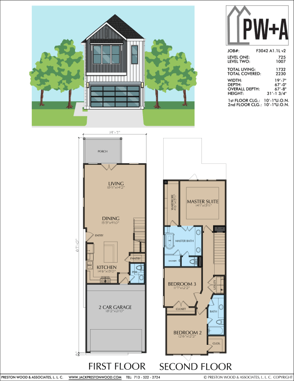 Two Story Townhome Plan F3042 A1.1