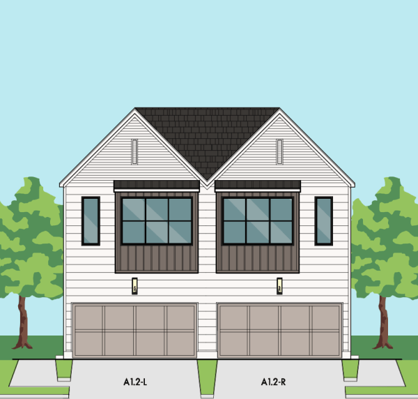 Two Story Duplex Townhome Plan F3138 A1