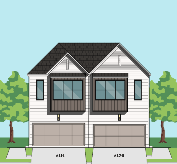 Two Story Duplex Townhome Plan F3138 A1